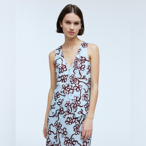 MADEWELL The cutaway vest top in floral and skirt size 12 set of two - Picture 5 of 15